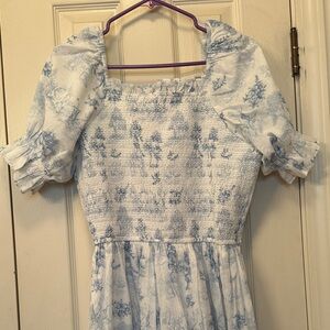 Ivy City Co Blue and White Midi Dress